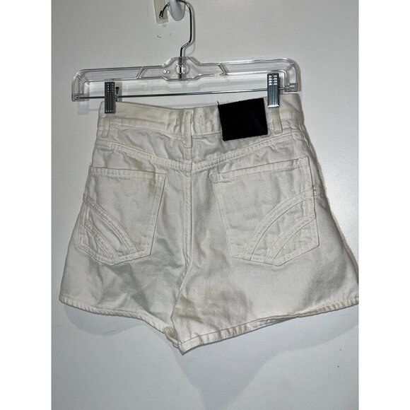 Mie Embroidered White High-Waisted Denim Shorts Size 34 Womens - Picture 5 of 8